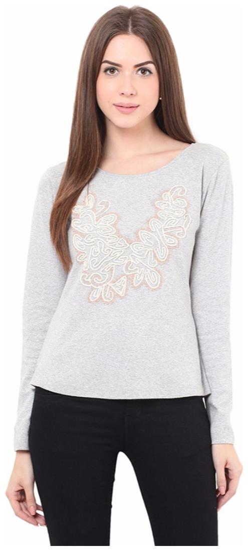 

Porsorte Women Floral Sweatshirt - Grey