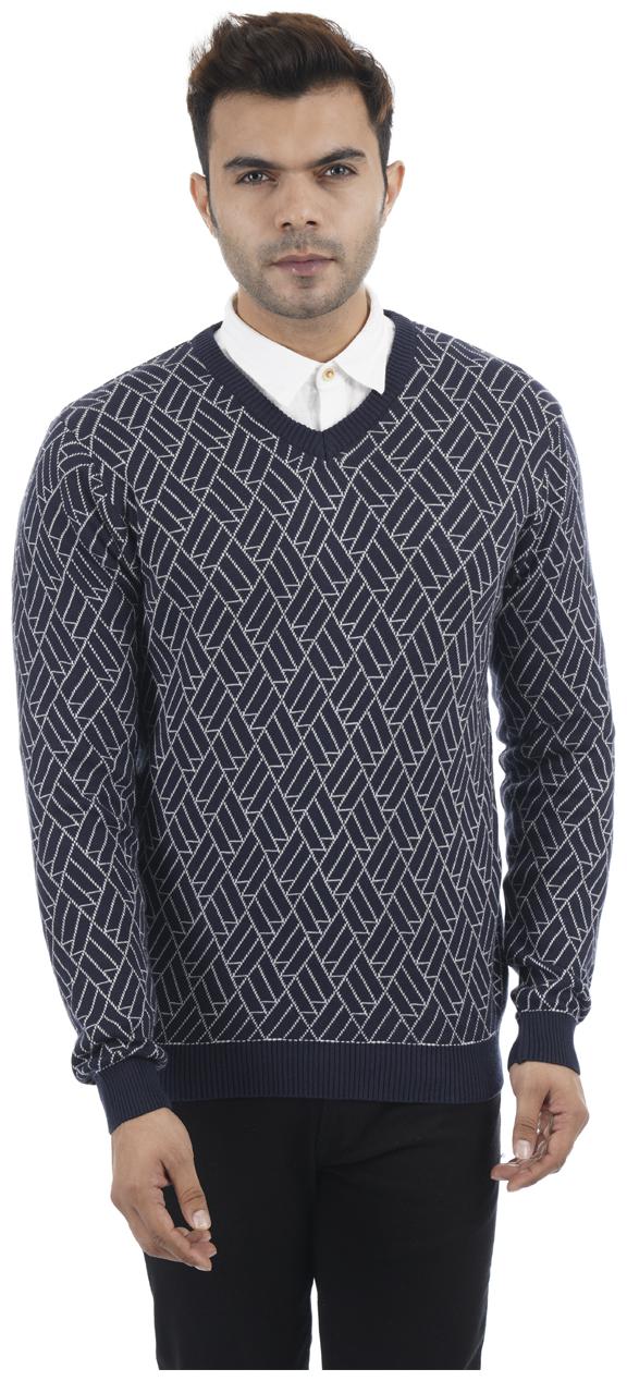 

Portobello Men Blue V neck Pullover