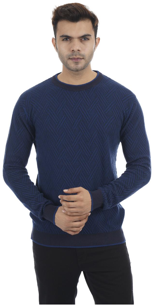 

Portobello Men Blue Round neck Pullover