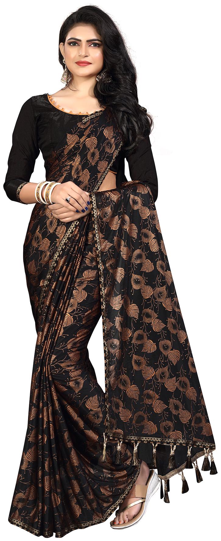 

Pratham Blue Women Silk Woven Saree Brown