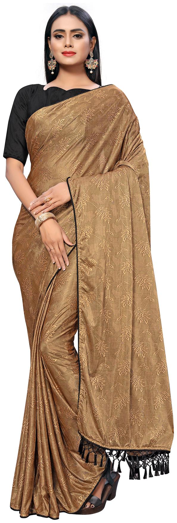 

Pratham Blue Women Silk Floral Saree Brown
