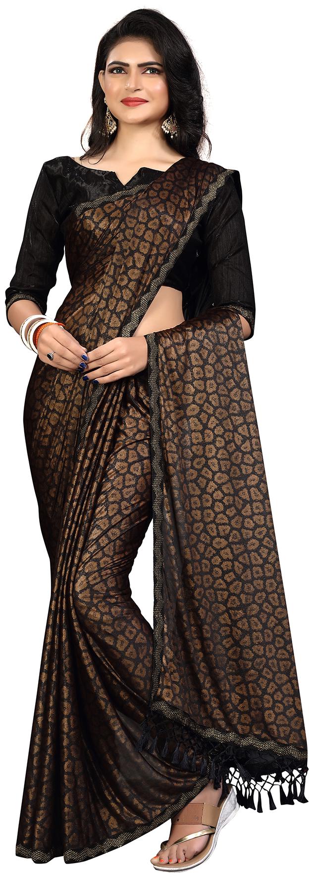 

Pratham Blue Women Silk Woven Saree Brown