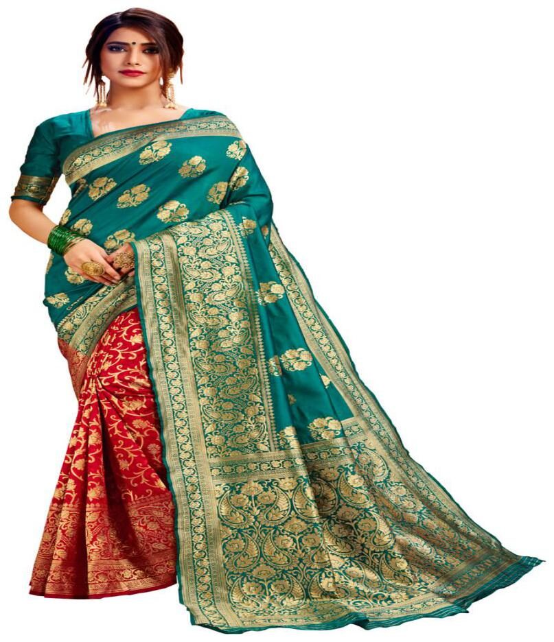 

KSNDV Trendz Cotton Blend Woven Multi Designer Saree For Women