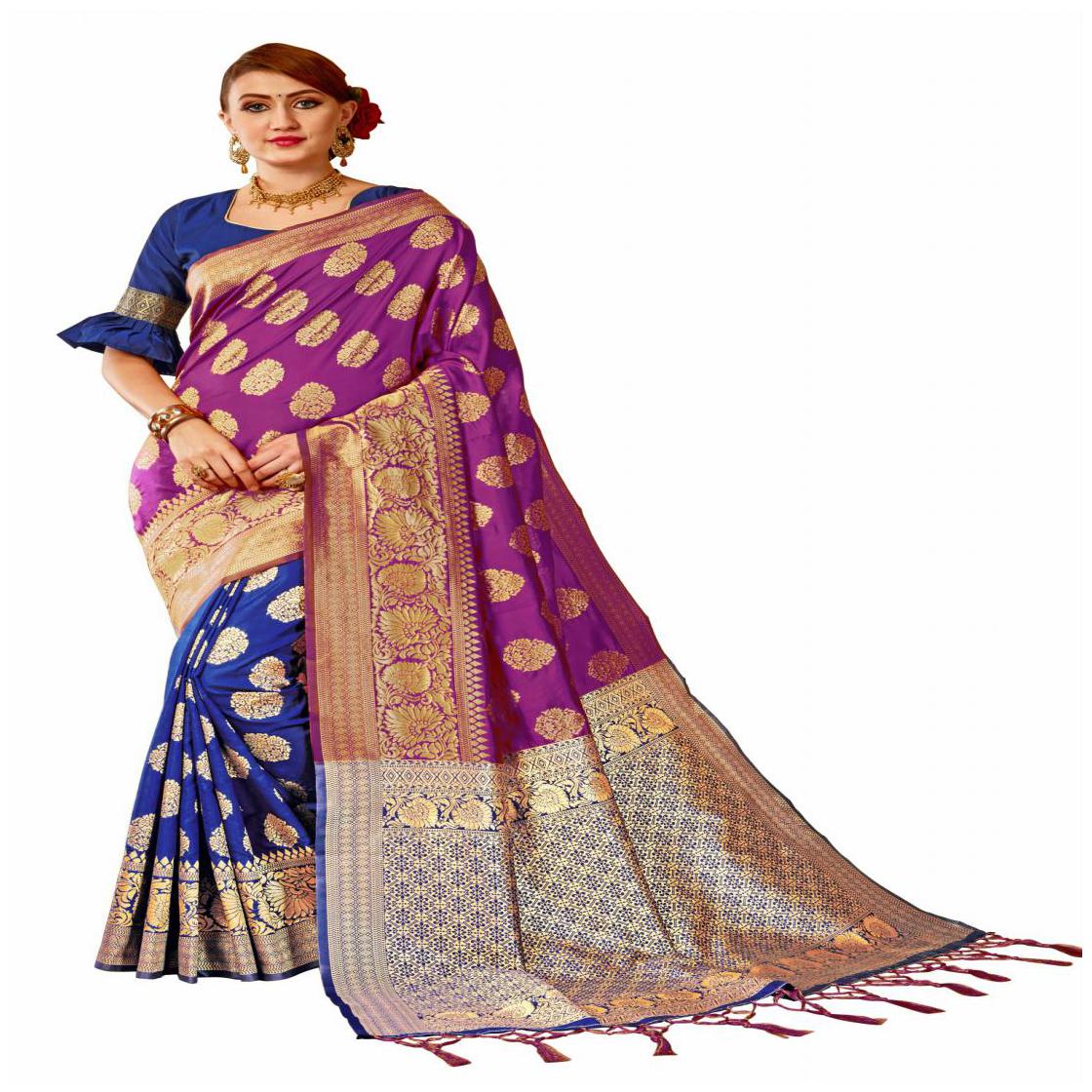 

KSNDV Trendz Silk Woven Multi Designer Saree For Women