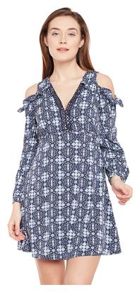 

Oxolloxo Blue Solid A-line dress