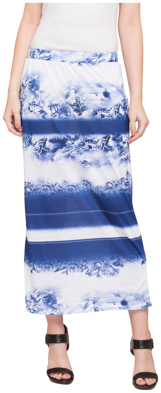 

Globus Printed A-line skirt Maxi Skirt - Blue