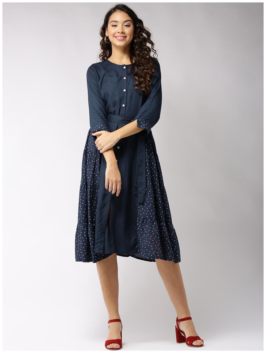 

Sera Blue Floral Fit flare dress