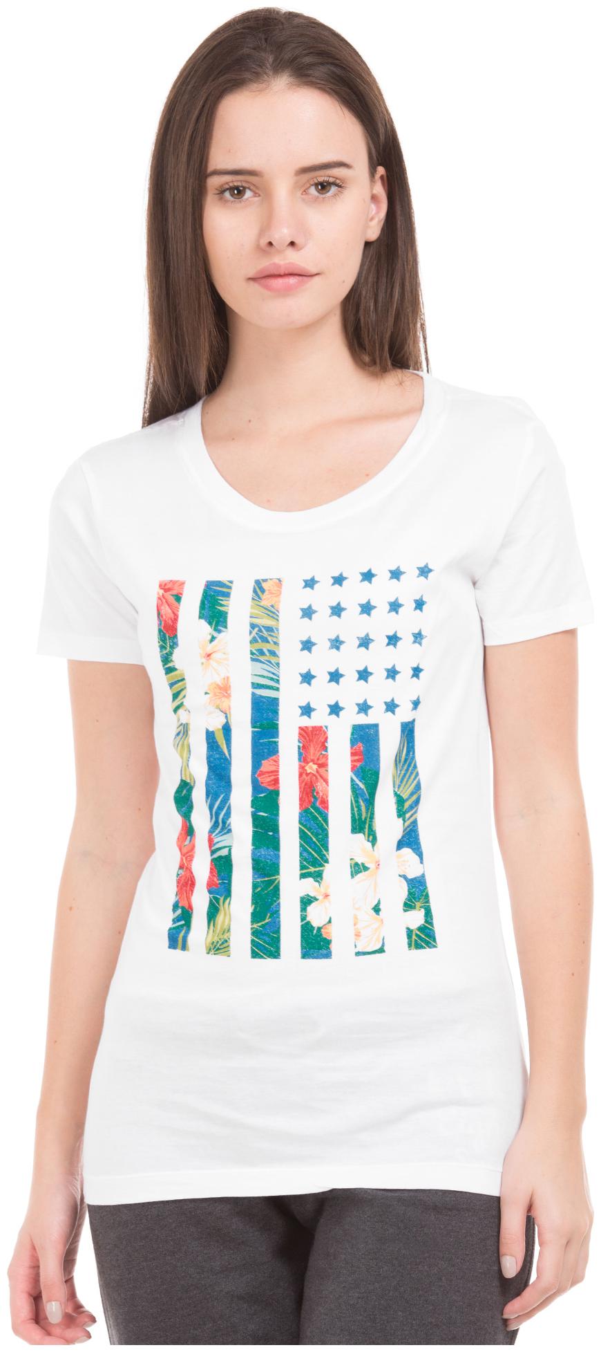 

Aeropostale Women White Regular fit Round neck Cotton T shirt
