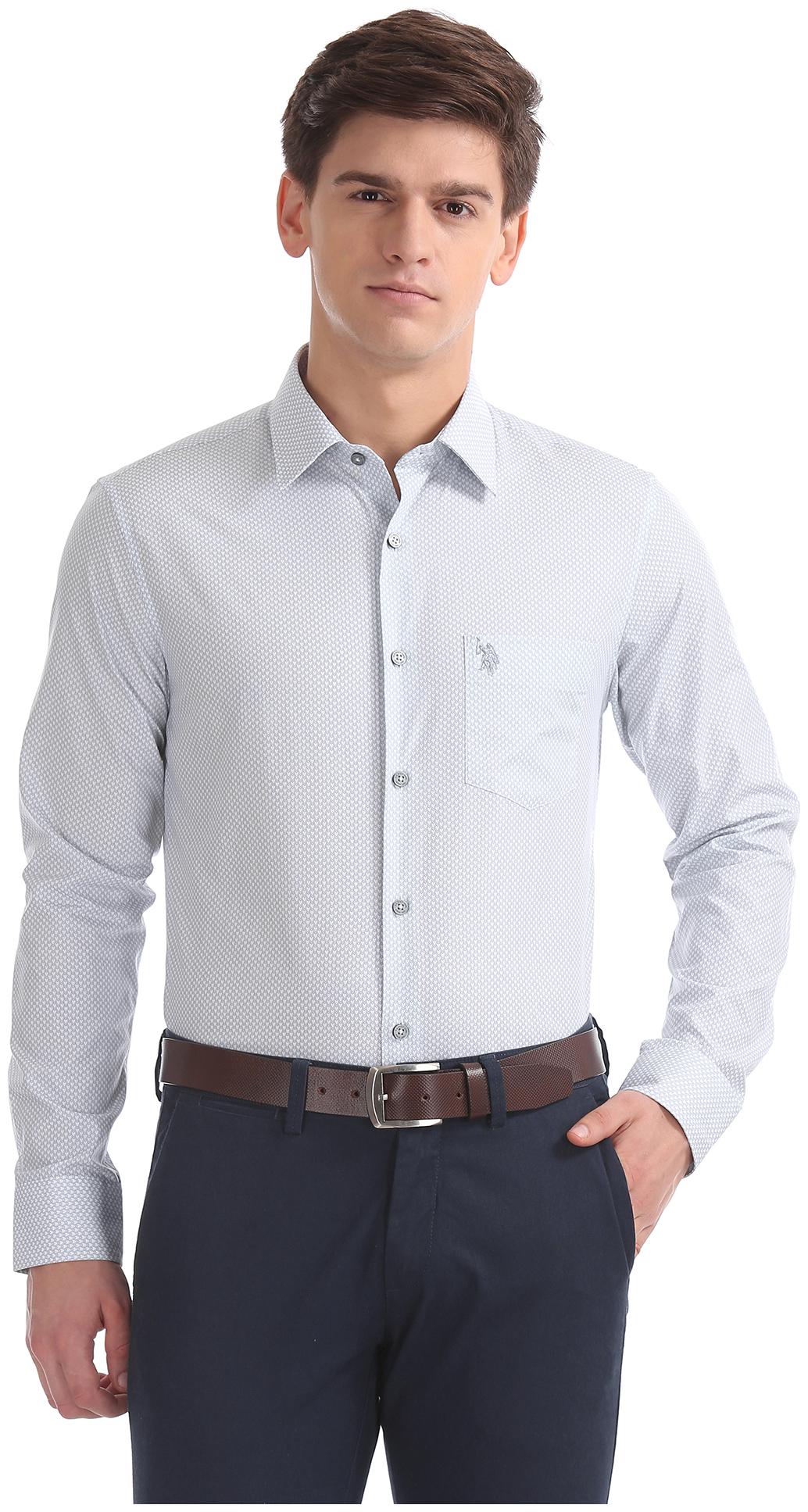 

U S Polo Assn Men Regular fit Formal Shirt - Grey