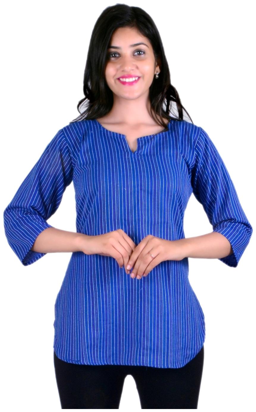 

Priya Sales Women Self design Regular tunic Regular top - Blue