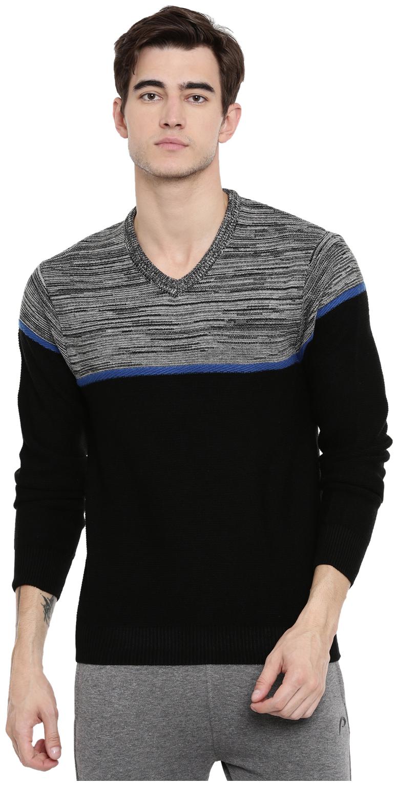 

Proline Acrylic Men Black Grey Pullover