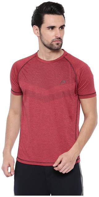 Proline Active Men Red Round Neck Short Sleeve T-Shirt