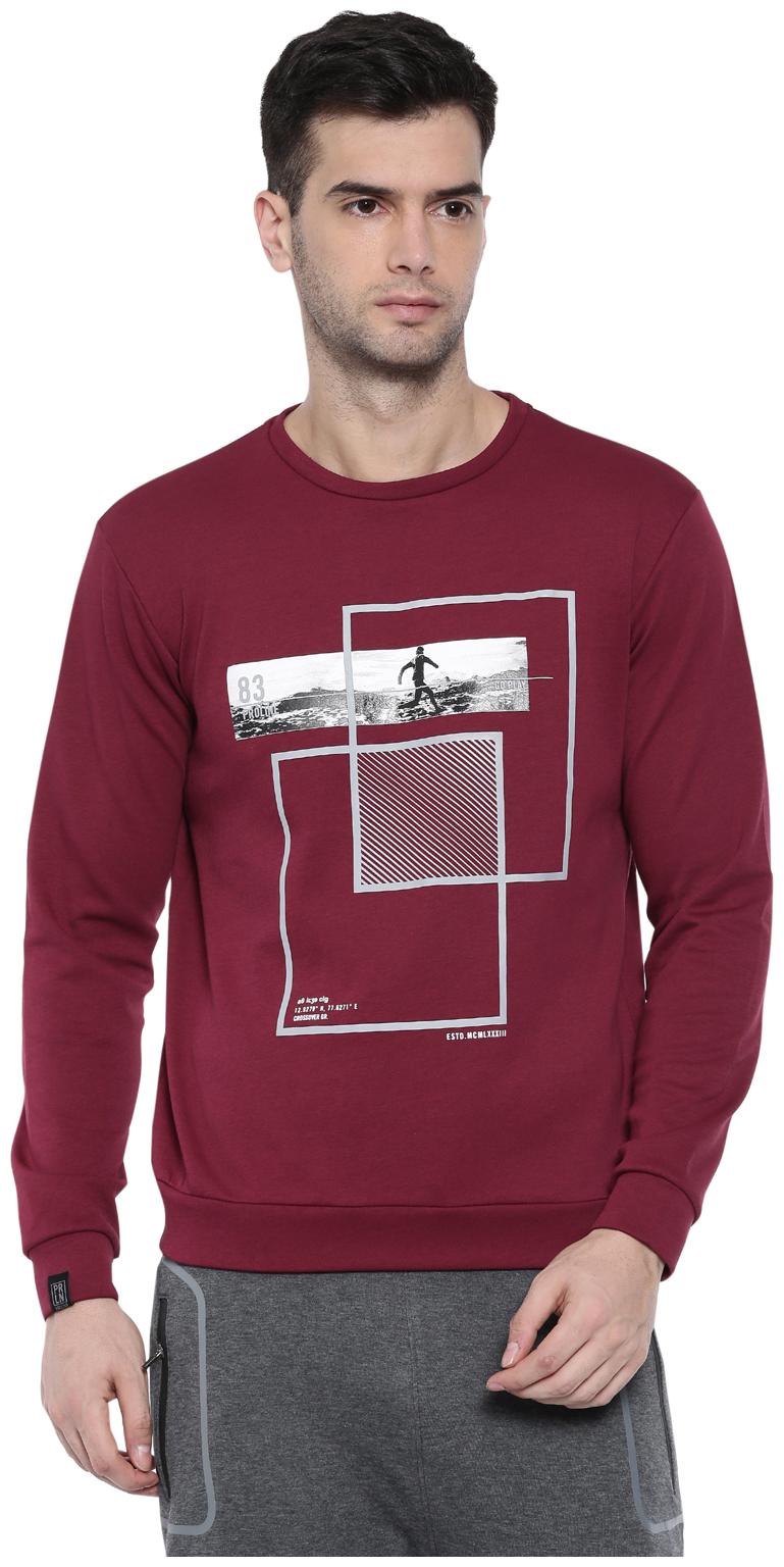 

Proline Cotton Printed Men Sweatshirt - Red