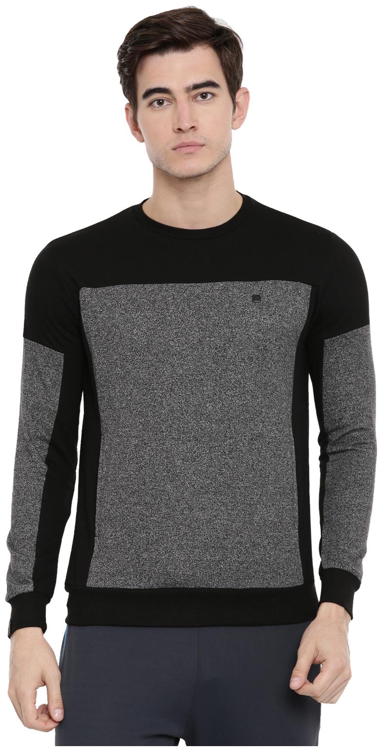 

Proline Cotton Men Black Grey Sweatshirt