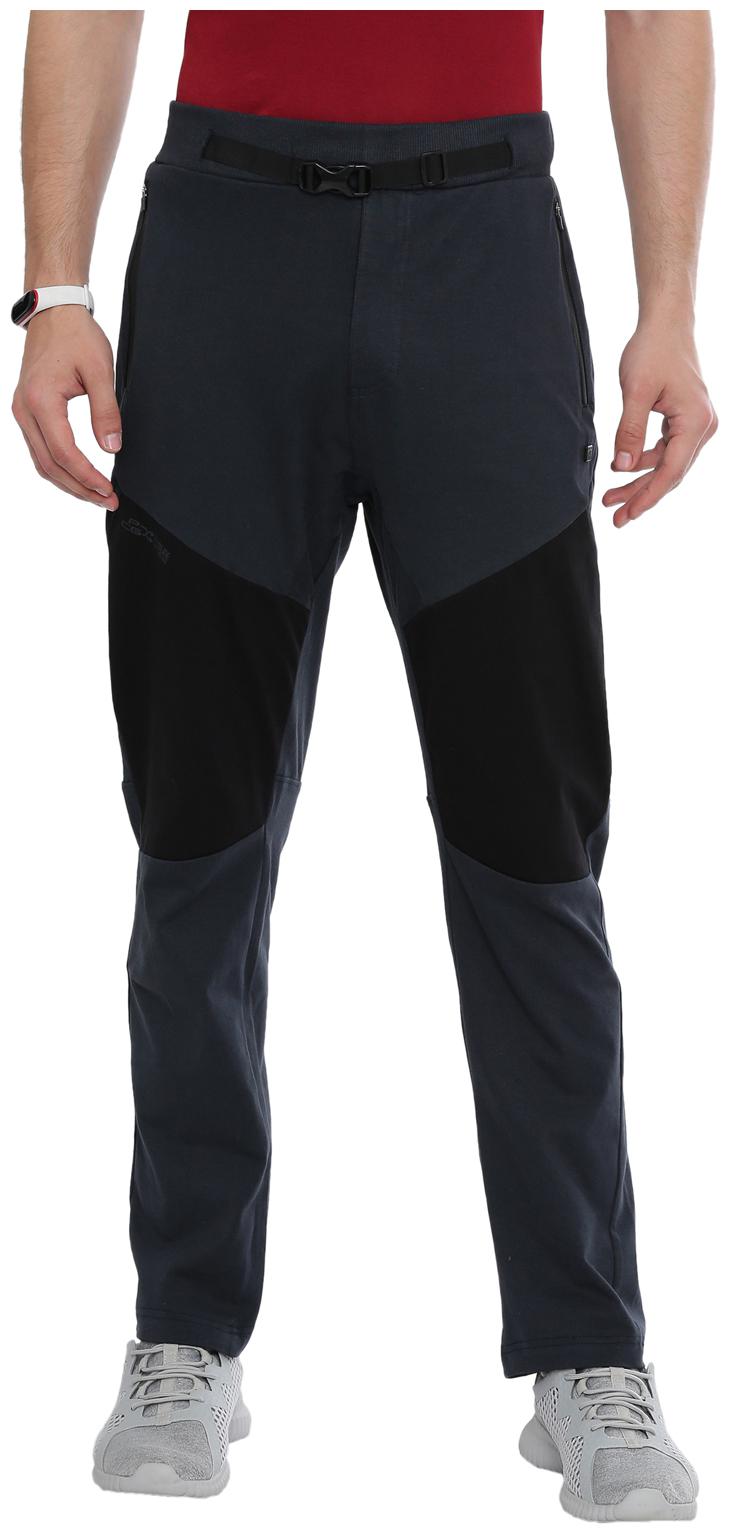 

Proline Cotton Colourblocked Blue Black Track Pants For Men