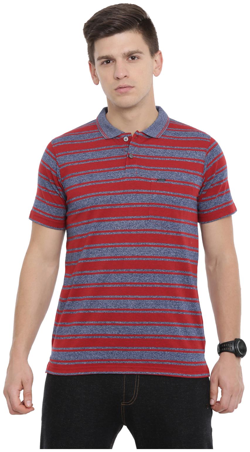 

Proline Men Red Blue Regular fit Cotton Polo collar T-Shirt - Pack Of 1
