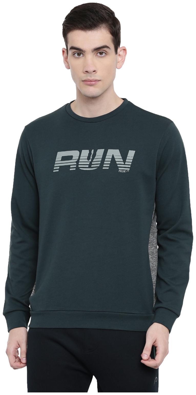 

Proline Cotton Printed Men Sweatshirt - Grey