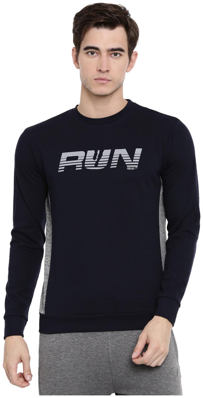 

Proline Cotton Men Blue Sweatshirt