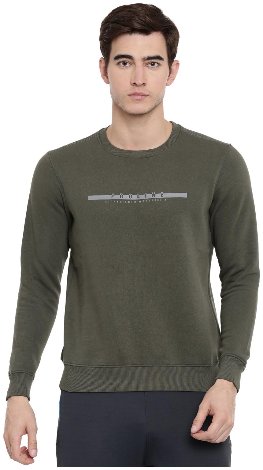

Proline Cotton Men Green Sweatshirt