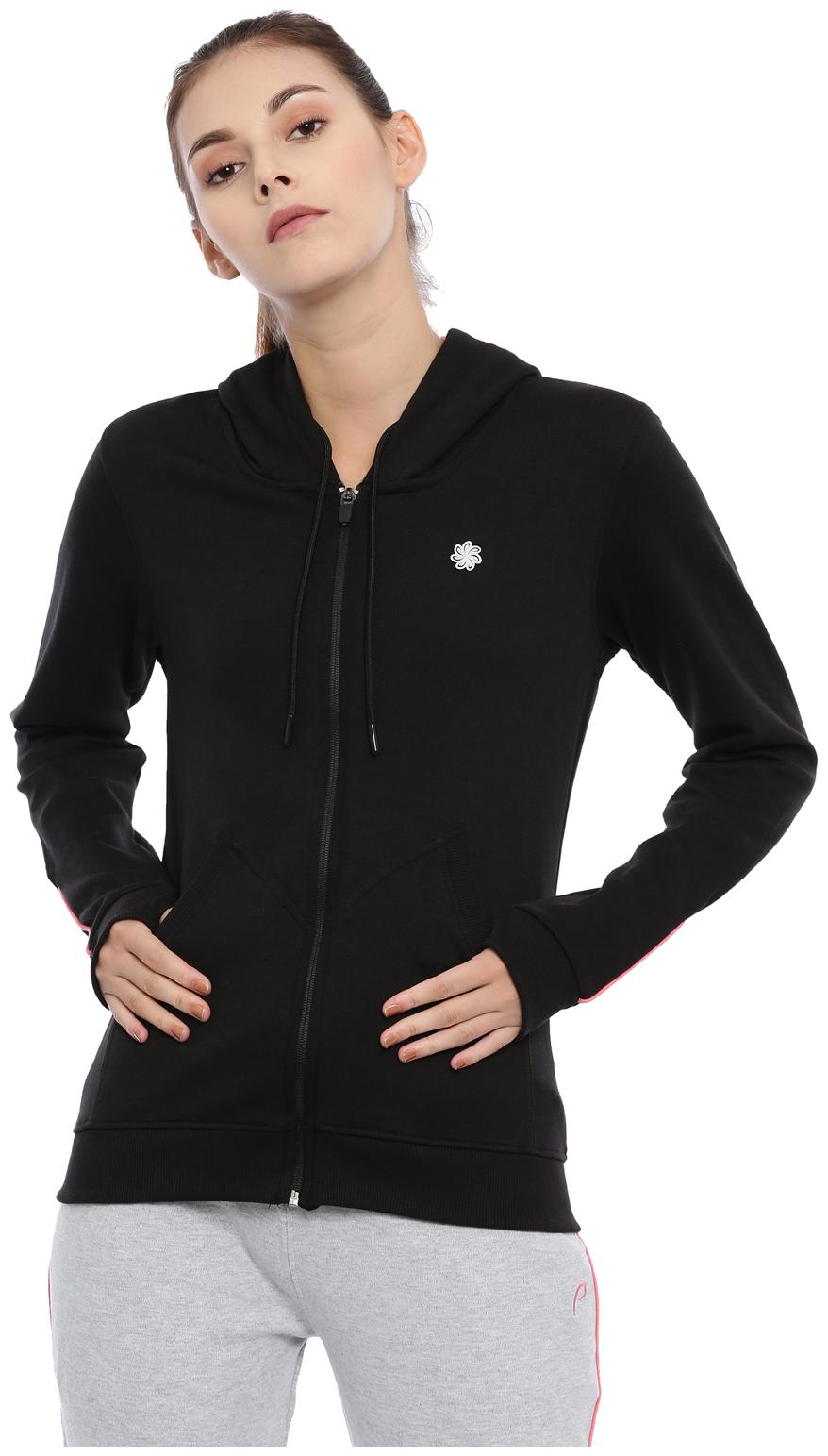 

Proline Women Solid Hoodie - Black