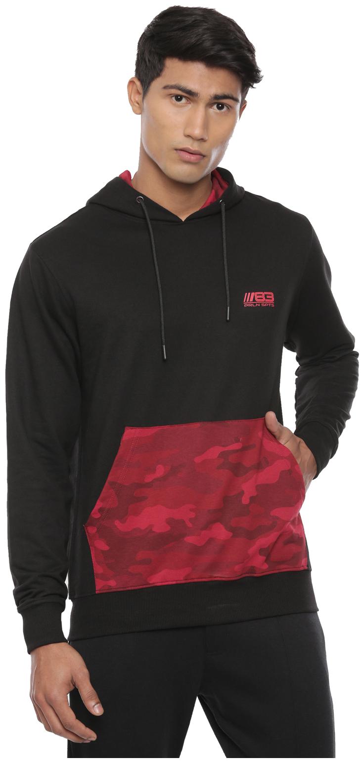 

Proline Men Black Hooded Sweatshirt