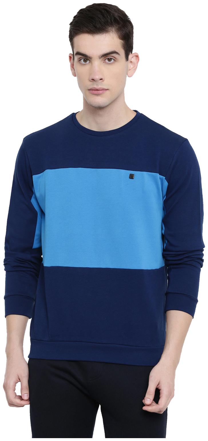 

Proline Cotton Colorblocked Men Sweatshirt - Blue