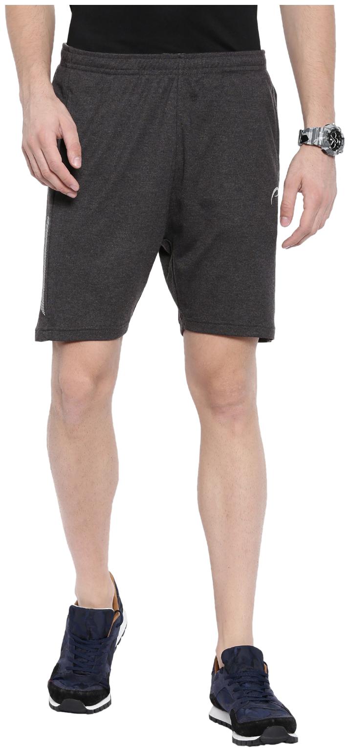

Proline Men Charcoal Marl Cotton Polyester Mid Length Comfort Fit Solid Shorts