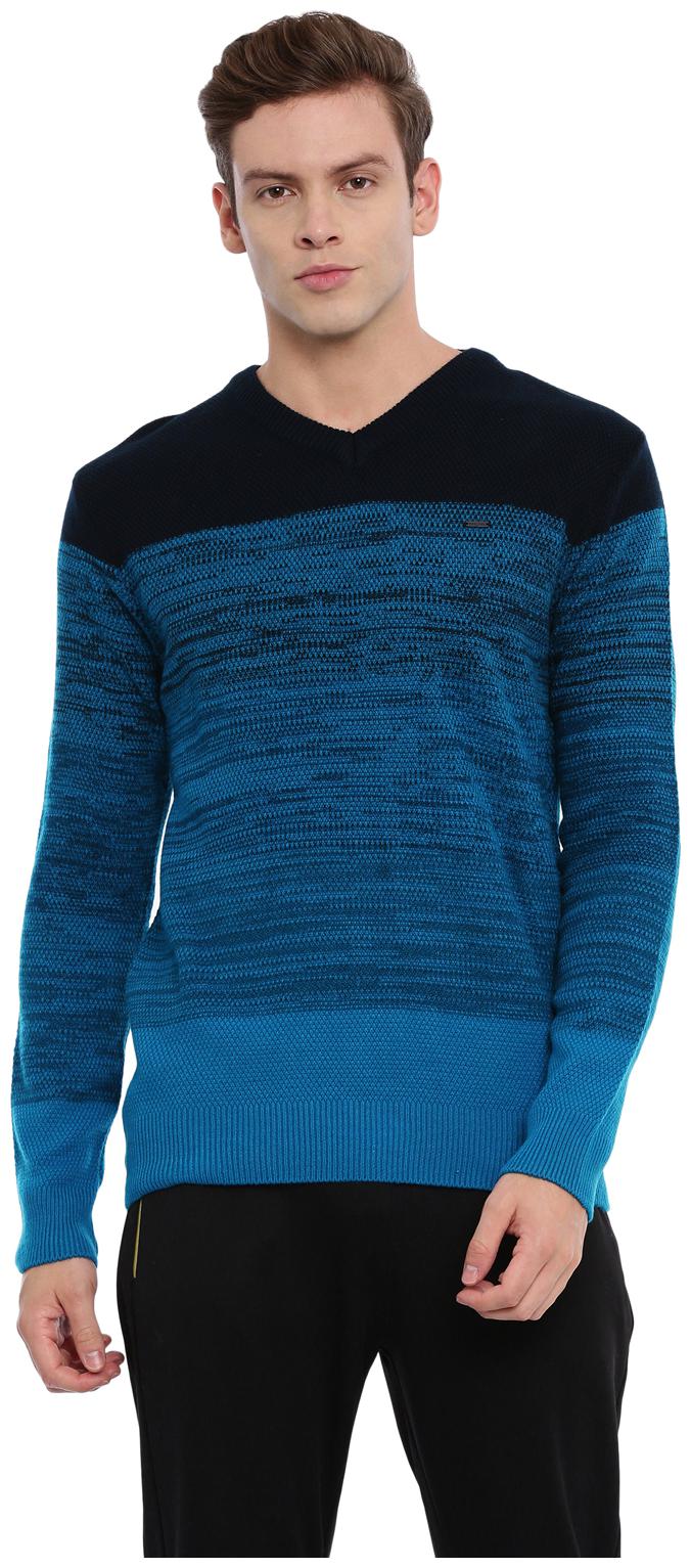 

Proline Men Blue V neck Longline sweater