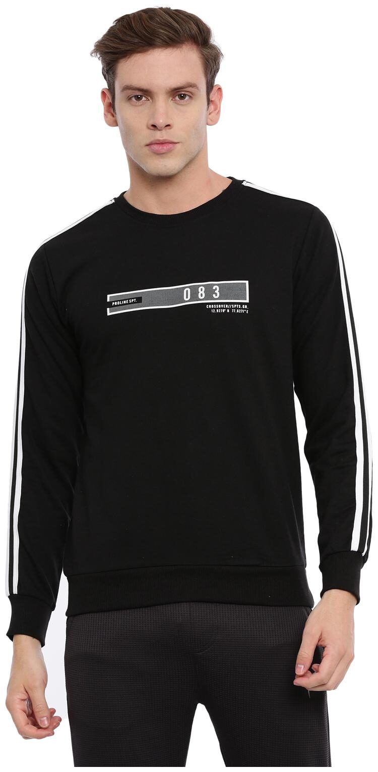 

Proline Men Black Round neck Sweatshirt