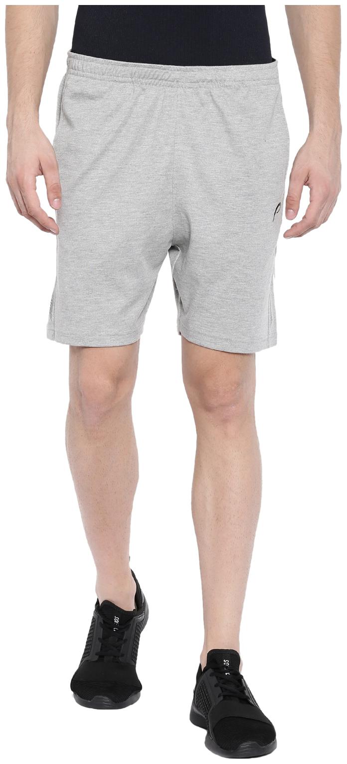 

Proline Men Grey Marl Cotton Polyester Mid Length Comfort Fit Solid Shorts