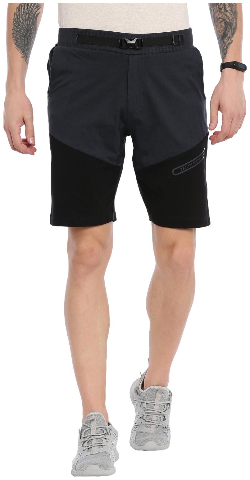 

Proline Men Grey Black Regular Fit Regular Shorts