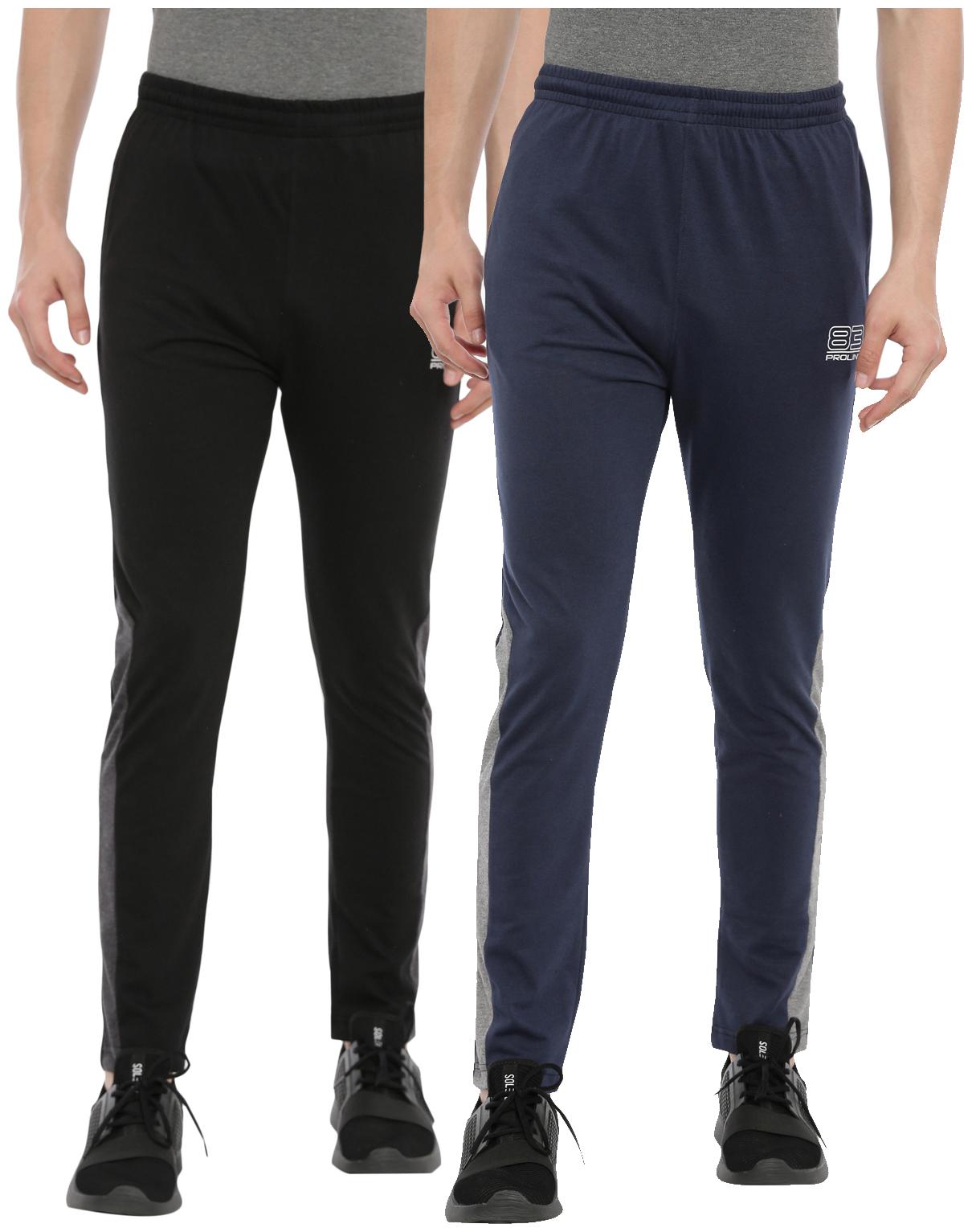 

Proline Men Blue Black Solid Regular fit Track pants