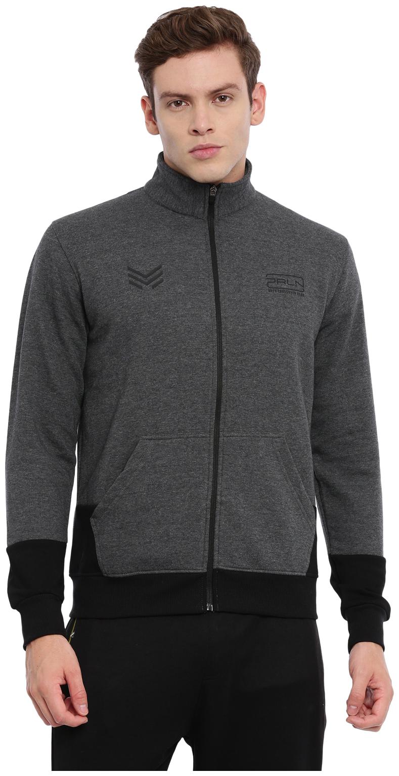 

Proline Men Grey High neck Hoodie