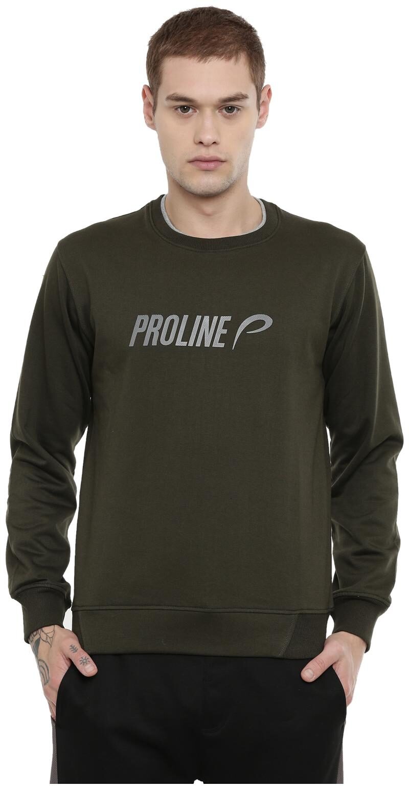 

Proline Men Green Round neck Sweatshirt