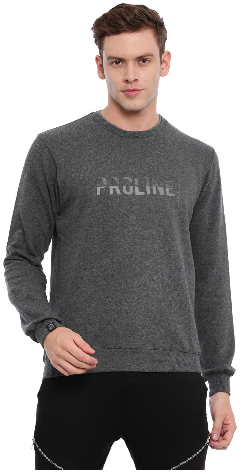 

Proline Men Grey Round neck Sweatshirt