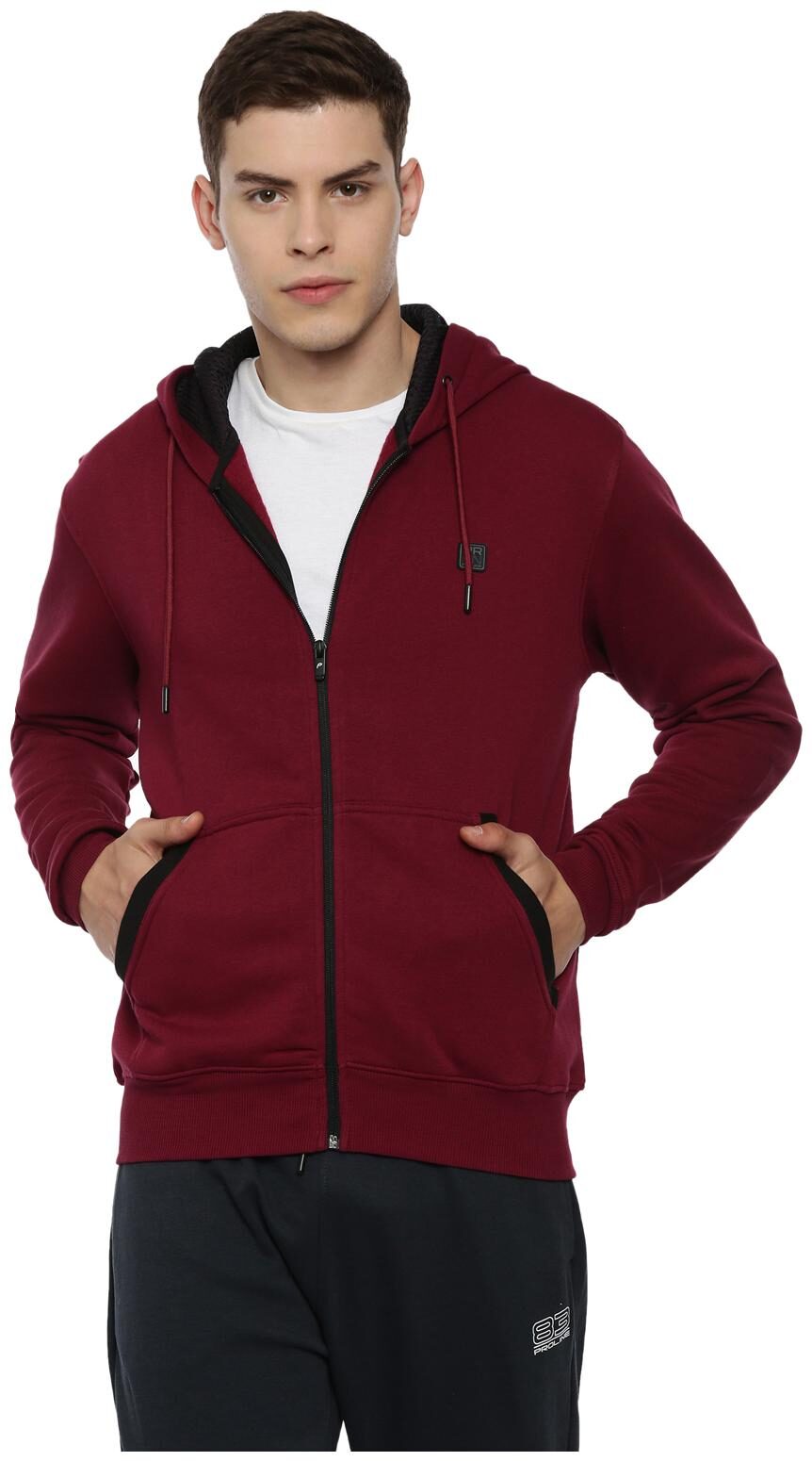 

Proline Men Maroon Hooded Sweatshirt