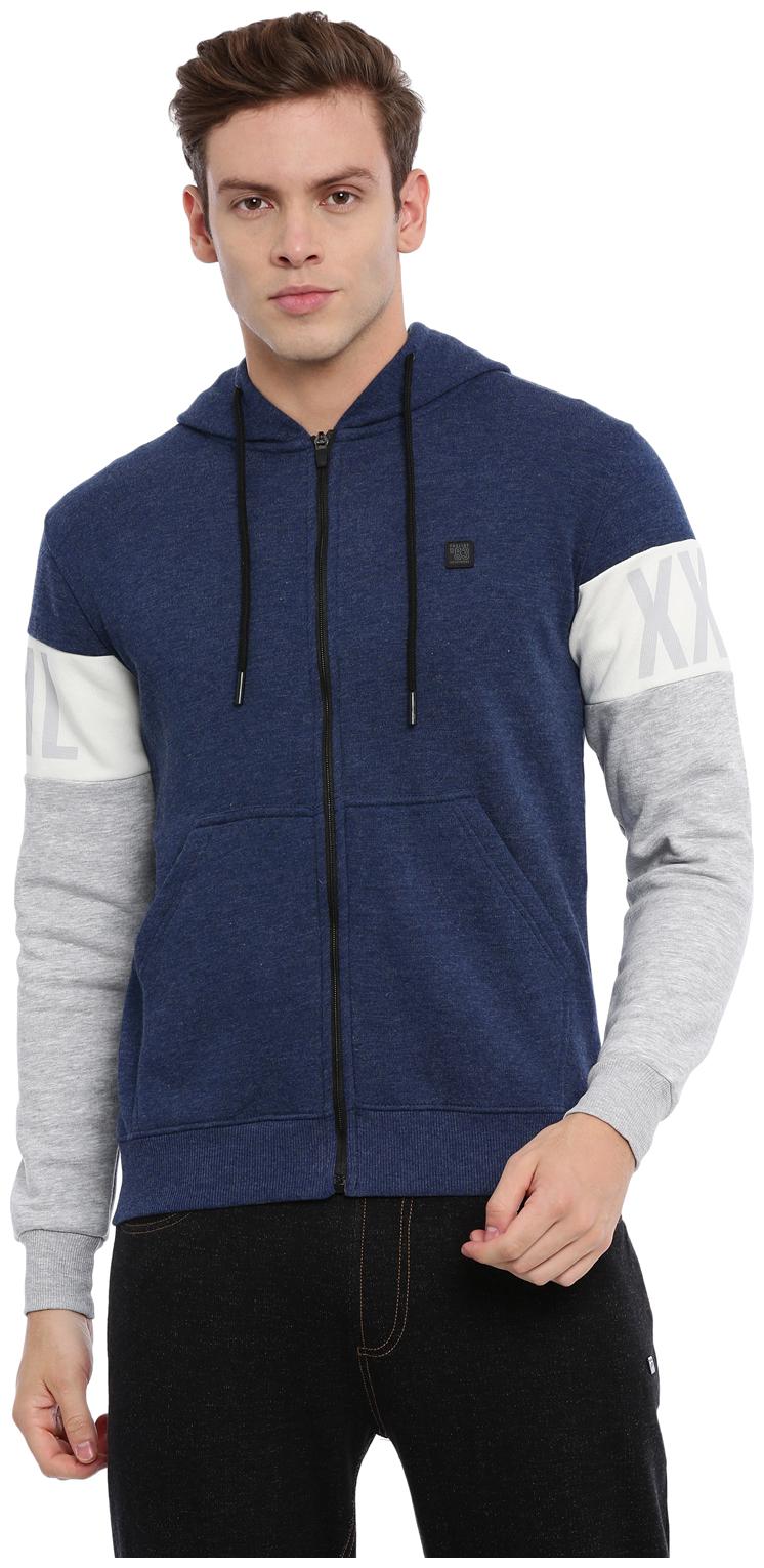 

Proline Men Blue Grey Hooded Hoodie