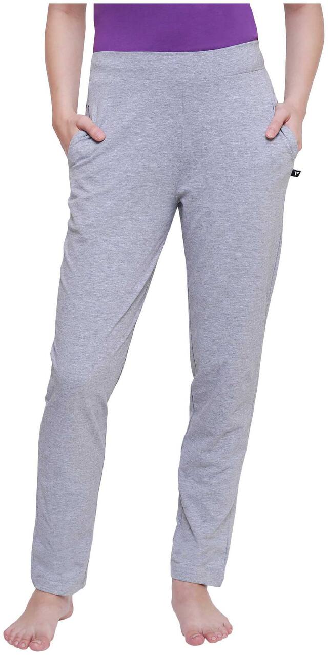 Proteens Women Regular fit Cotton Solid Track pants - Grey