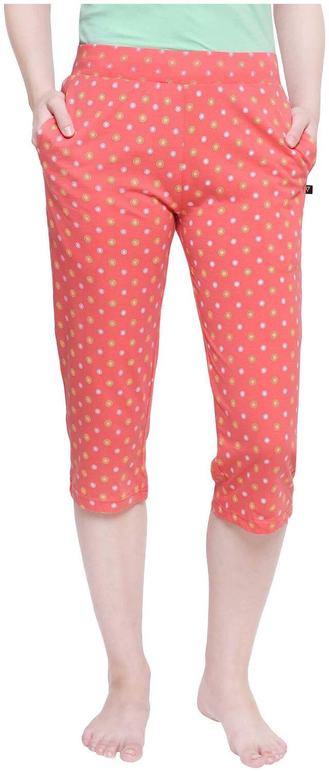 Proteens Women Printed Capri Cherry with Side Pockets