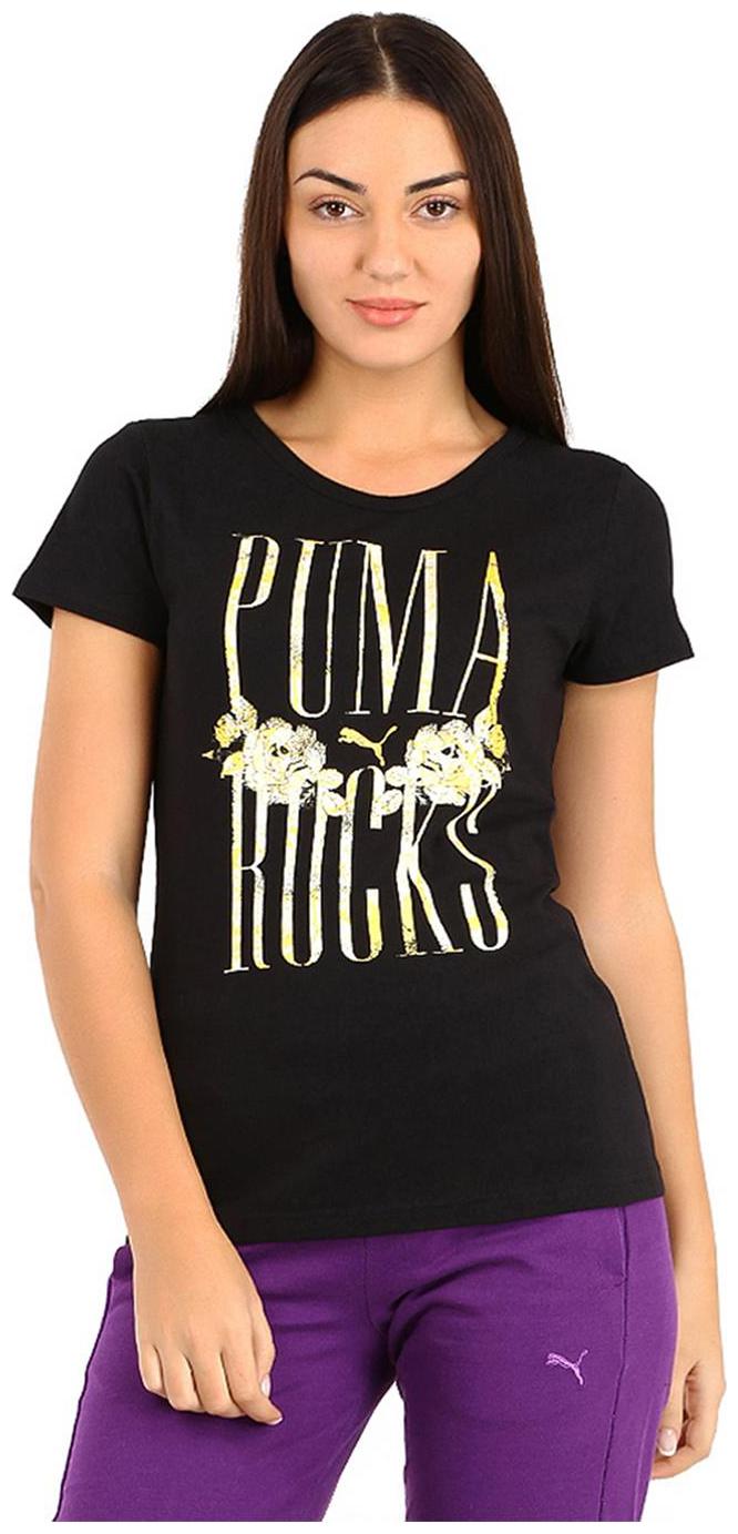 

Puma Women Printed Sports T-Shirt - Black