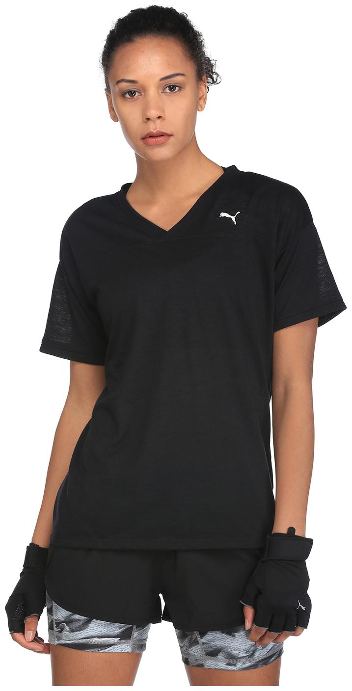 

Puma Women Solid Sports T-Shirt - Black