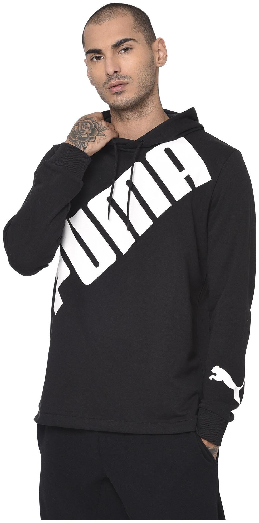 

Puma Men Black Hooded Sweatshirt