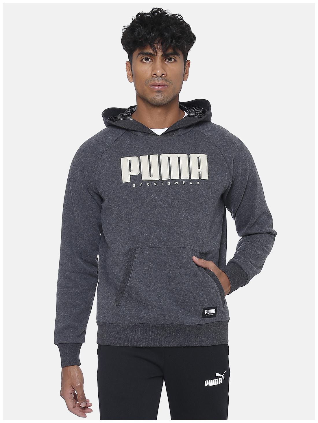 

Puma Men Grey Hooded Hoodie