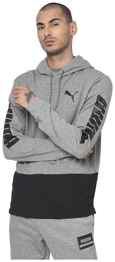 

Puma Cotton Blend Men Grey Pullover