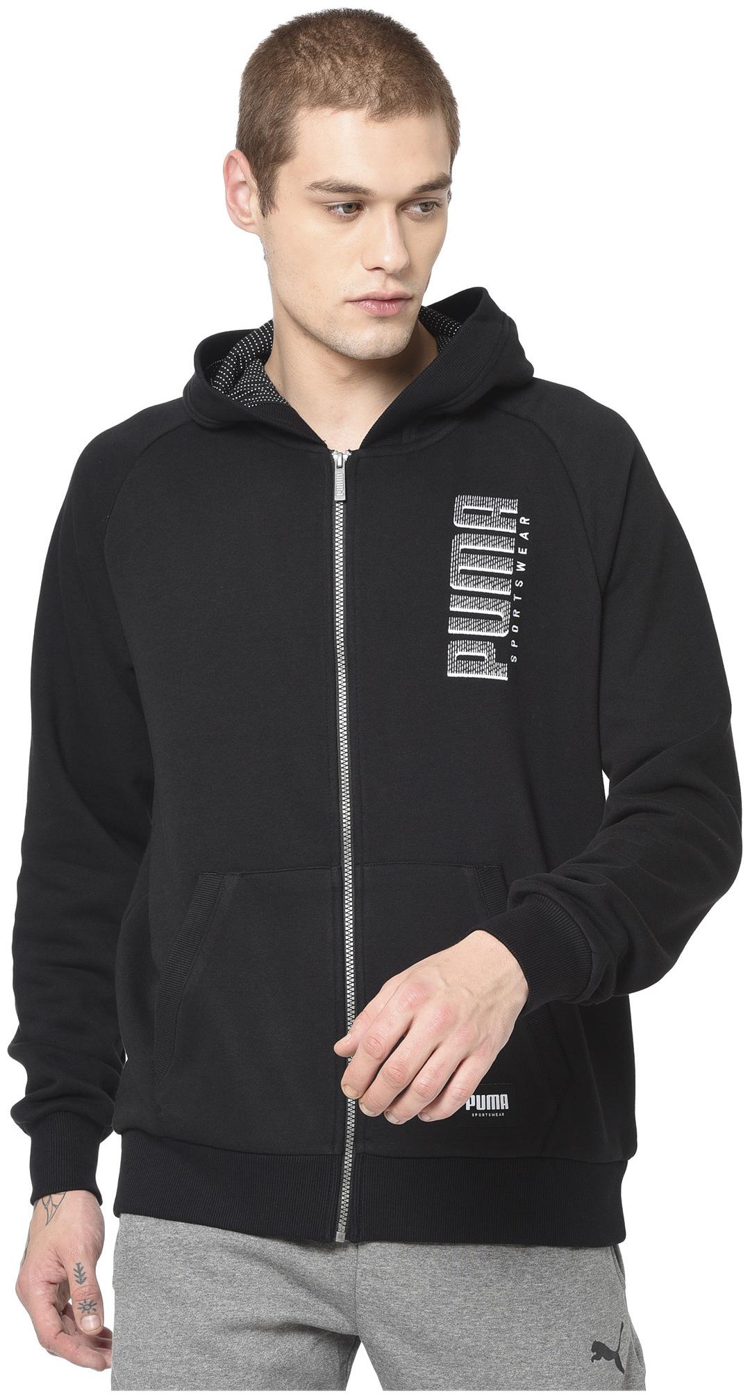 

Puma Men Black Printed Quilted jacket