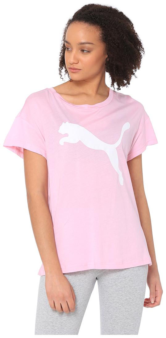 

Puma Women Pink Regular fit Round neck Cotton T shirt