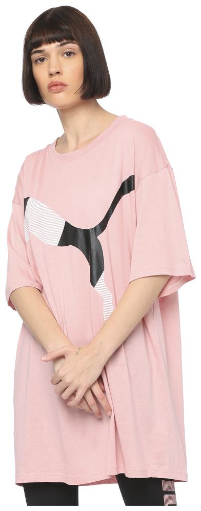 

Puma Women Pink Regular fit Round neck Cotton T shirt