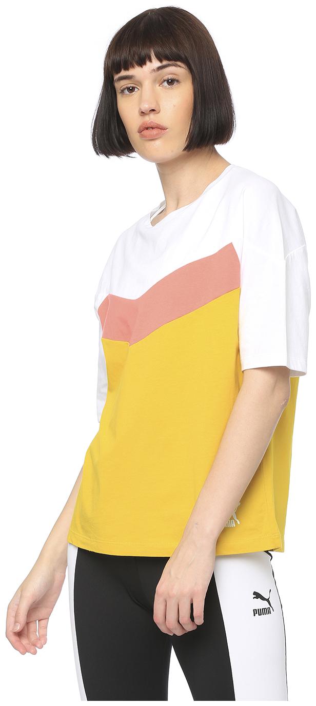 

Puma Women Yellow Regular fit Round neck Cotton T shirt