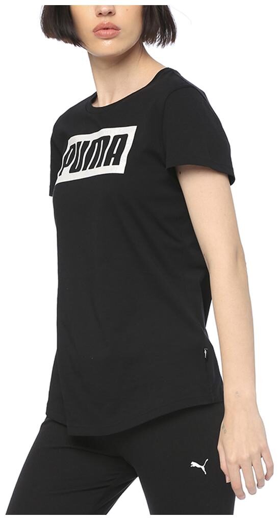 

Puma Women Black Regular fit Round neck Cotton T shirt