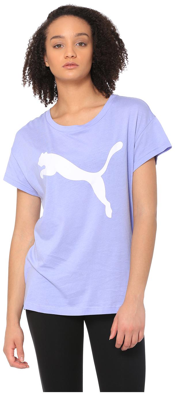 

Puma Women Blue Regular fit Round neck Cotton T shirt
